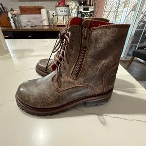 NWOTs Bed Stu Women’s The Cobbler Brown Leather Lace-Up Zip Boots Size 6